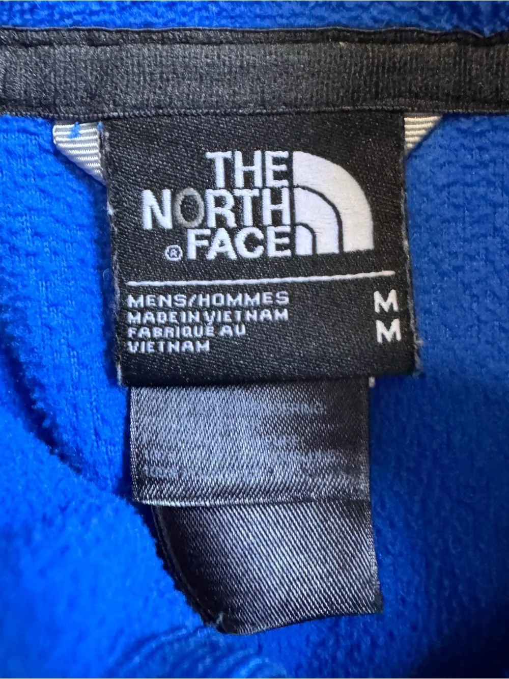 The North Face Men’s Fleece Quarter Zip Pullover Medium Blue Thumbholes Pocket